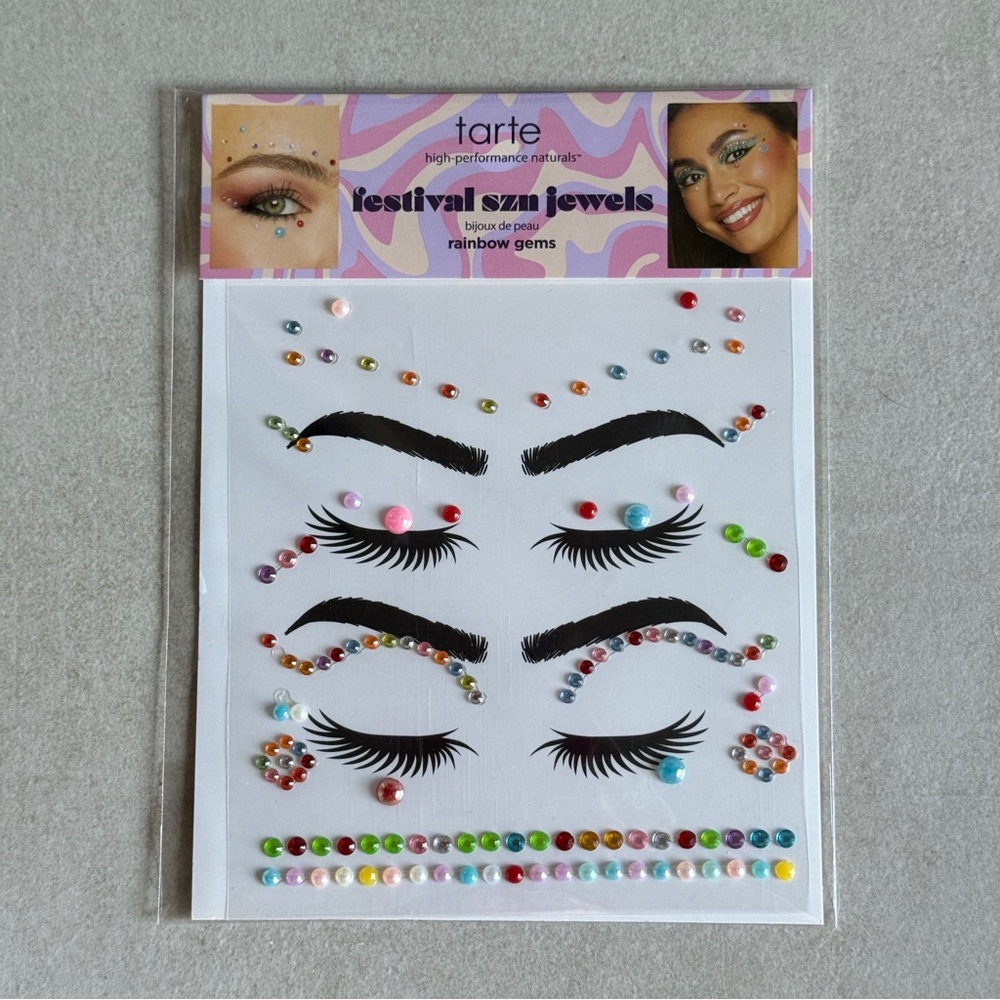 Tarte Festival Szn Jewels Rainbow Gems Face & Body Stickers - Picture 1 of 4